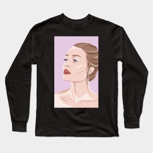 Painted Pop Art Blue Eyed Woman Long Sleeve T-Shirt